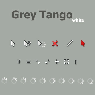 Grey Tango white 鼠标指针