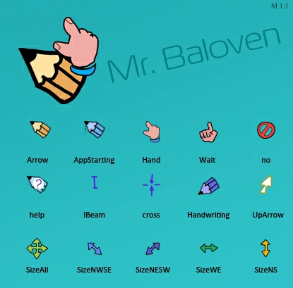 铅笔 Mr. Baloven 鼠标指针